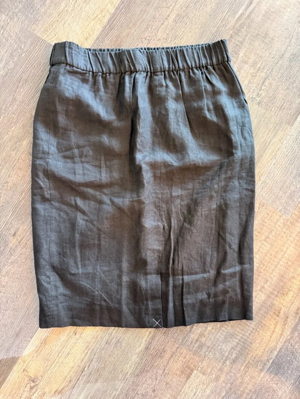 J Crew Black Linen Pull On Skirt -- never worn